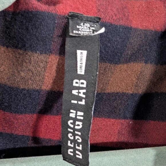 Design Lab Lord & Taylor Open Blazer Plaid Flannel Relaxed Fit Large Pockets - Picture 6 of 13